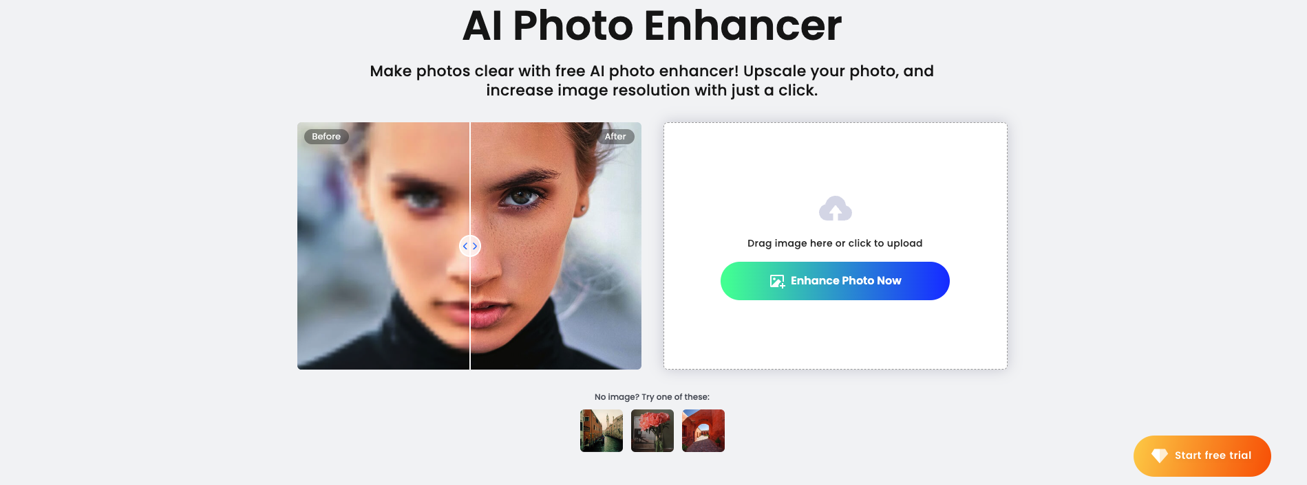 AI photo enhancer
