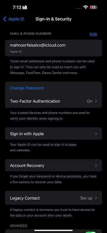  reset apple id