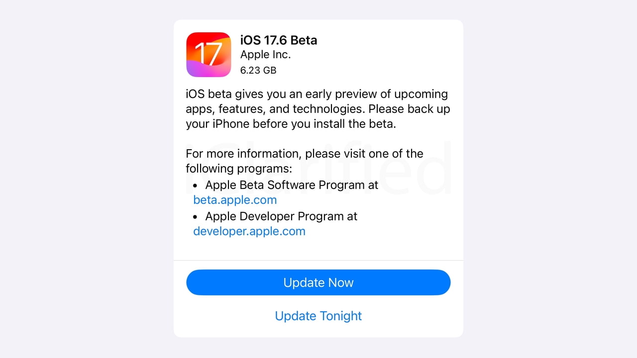 iOS 17.6 Beta