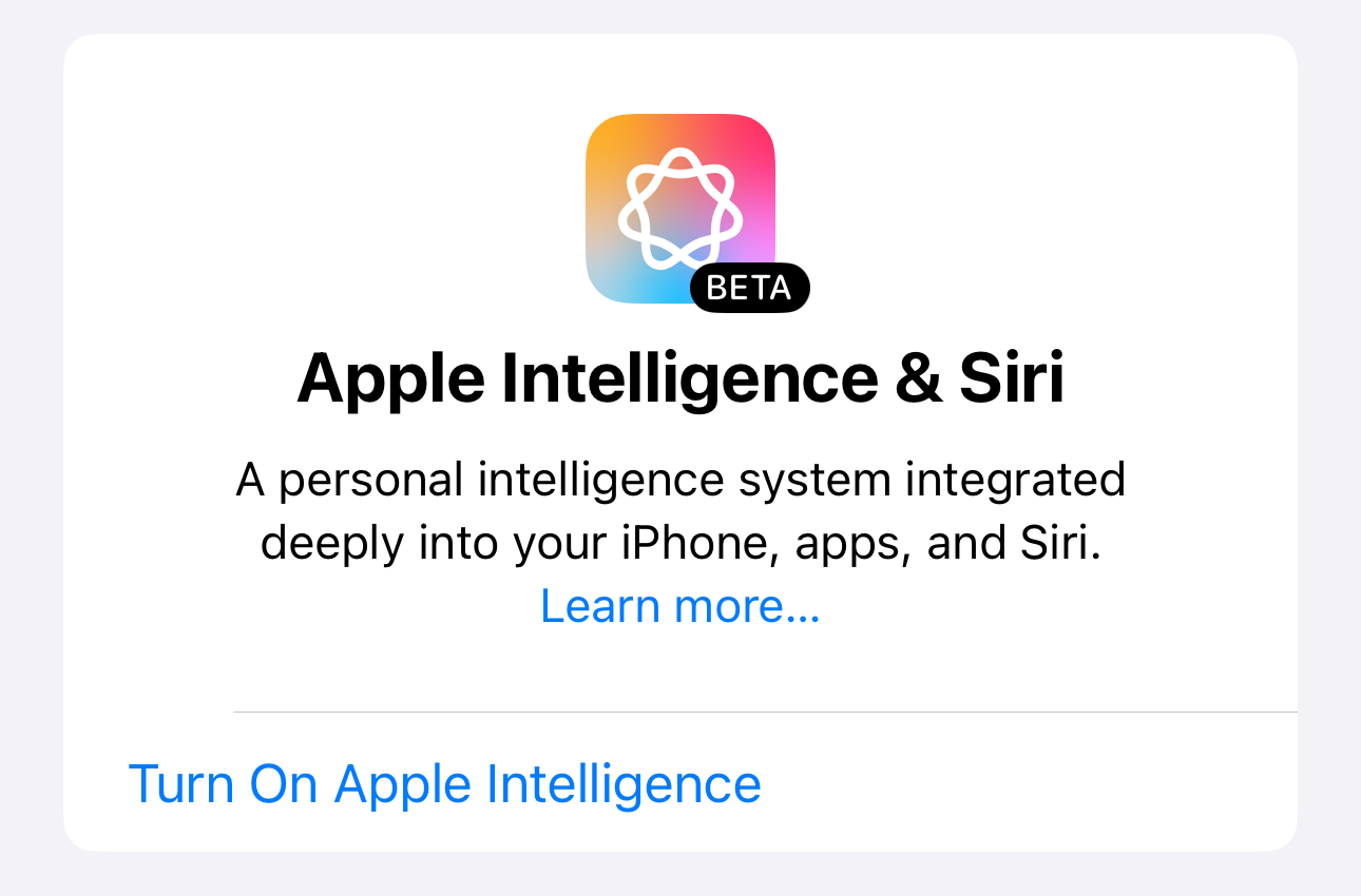 Turn On Apple Intelligence
