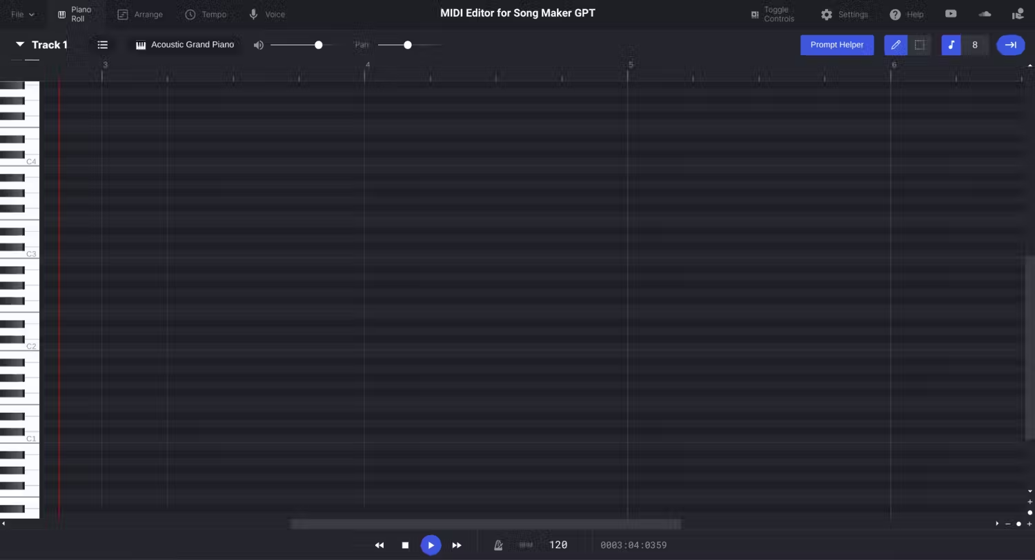 MIDl Editor for Song Maker GPT