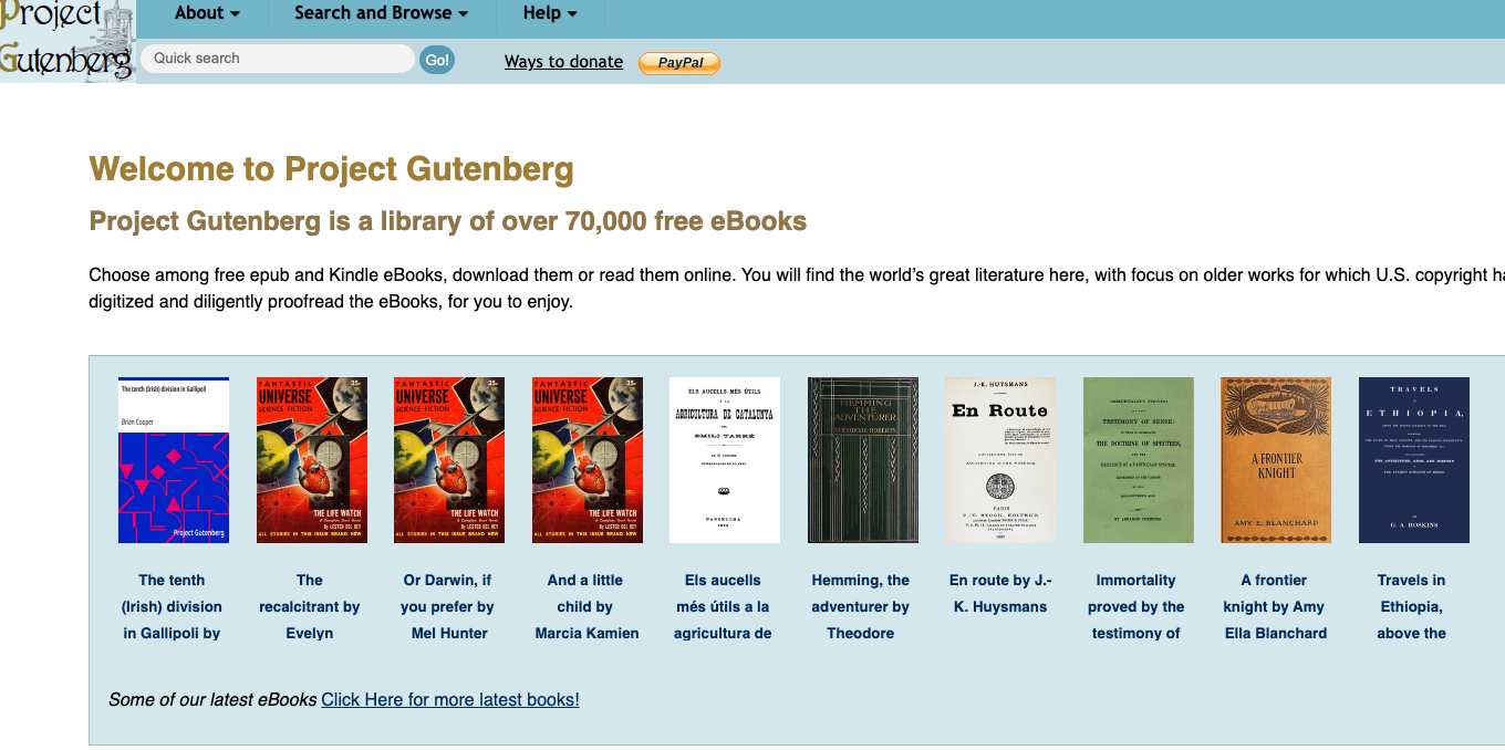  Project Gutenberg 古腾堡计划