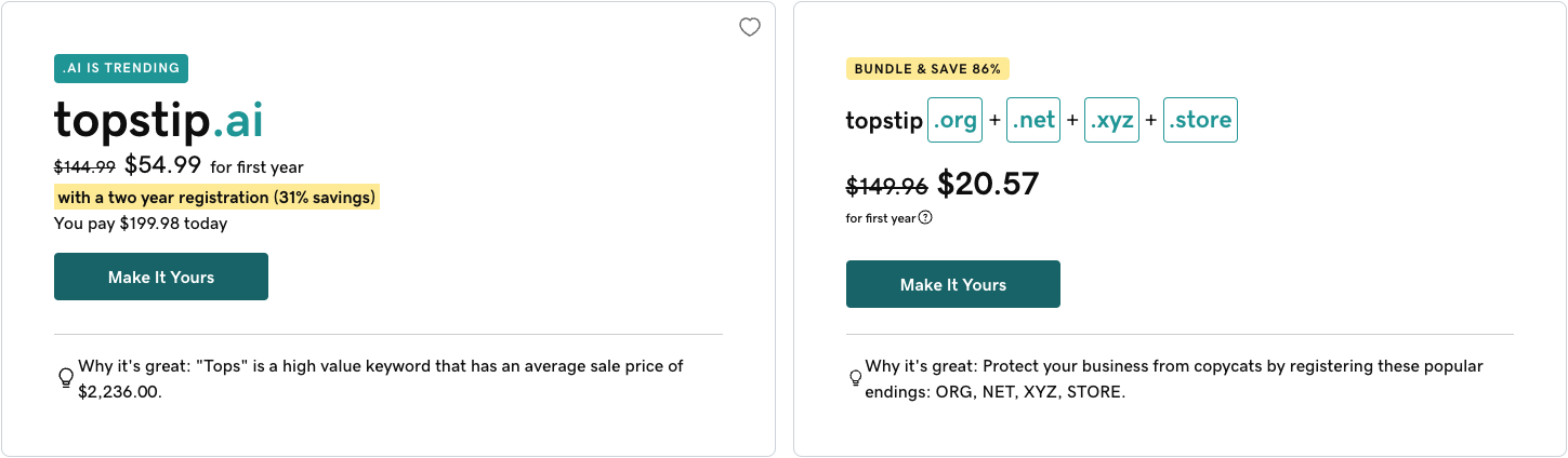 GoDaddy Pricing