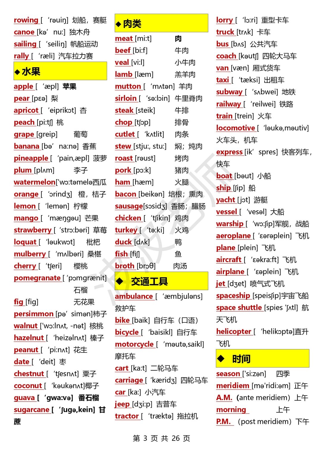 7 天背完英语 3500 词 日常阅读写作高频词 PDF 文档可下载打印