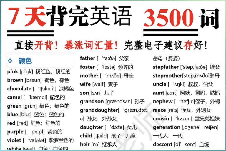 7 天背完英语 3500 词