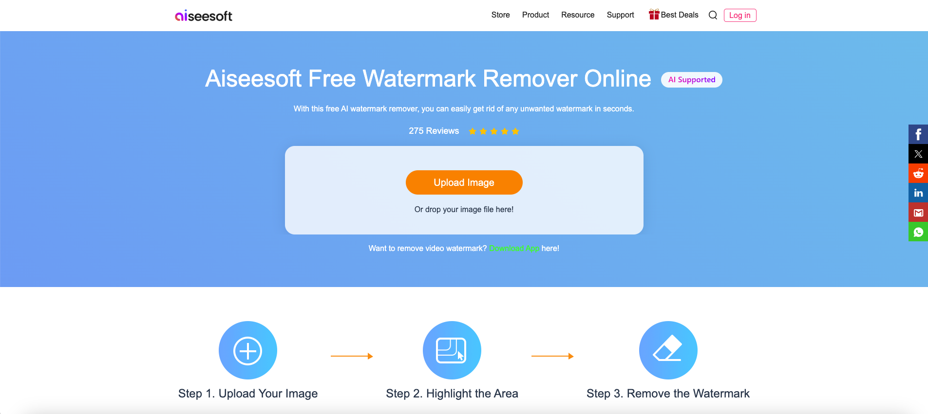 Aiseesoft Free Watermark Remover Online