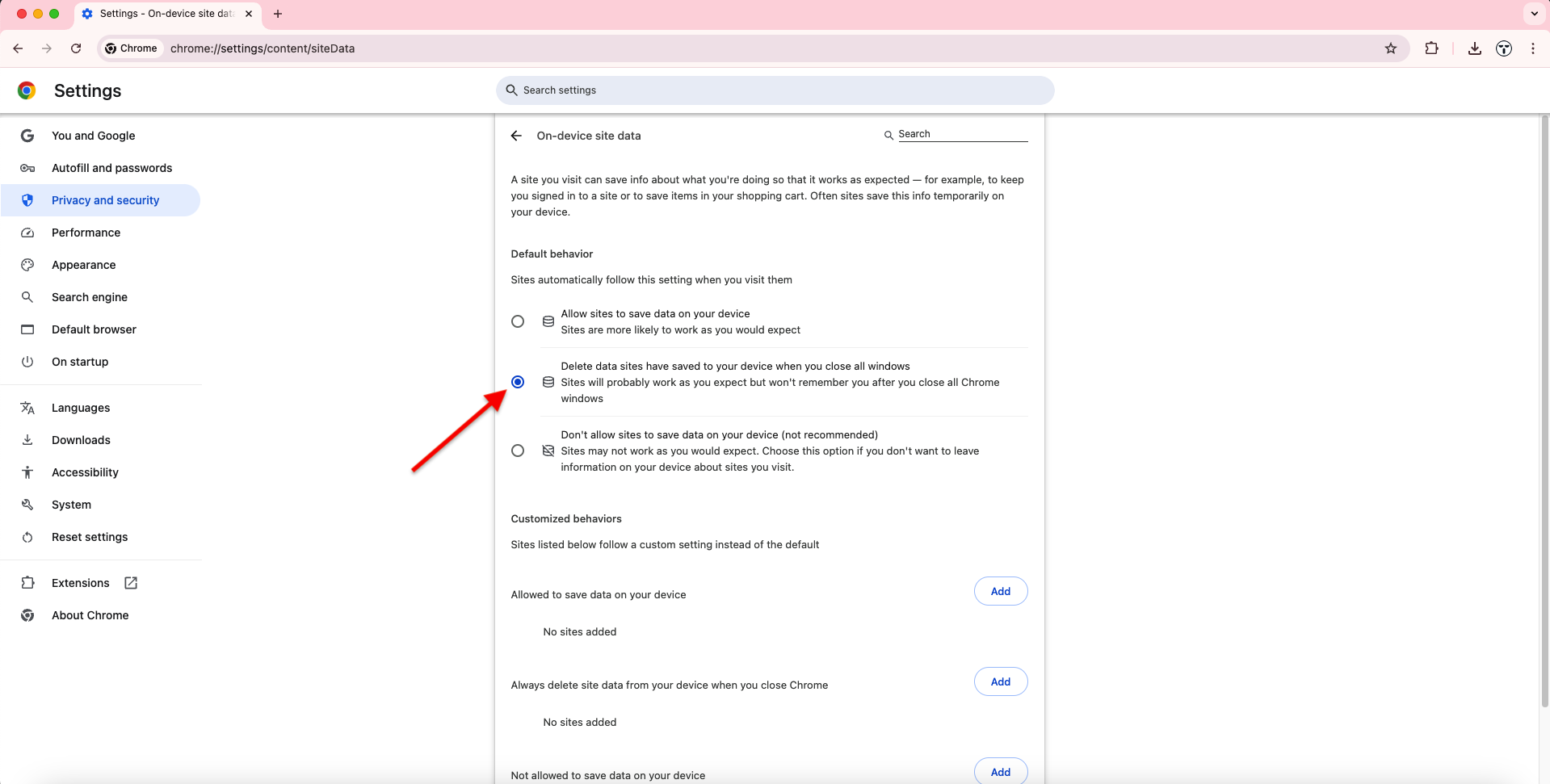 How to set up automatic deletion of cookies on Chrome-4