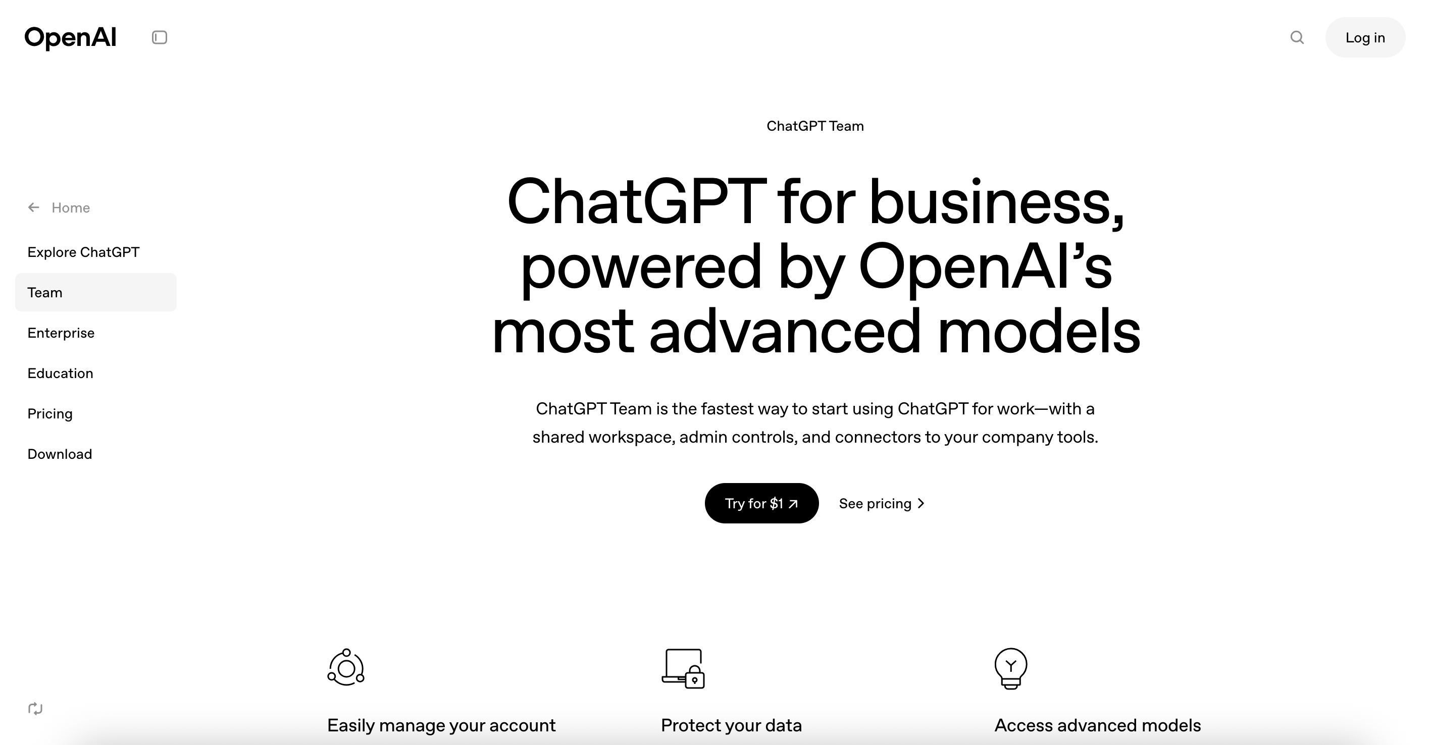 OpenAI ChatGPT Team $1 活动 2025-06-06 10.19.09